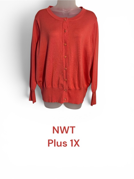 Premise Sweaters - NWT Coral Button-Front Cardigan Plus: 1X   #11